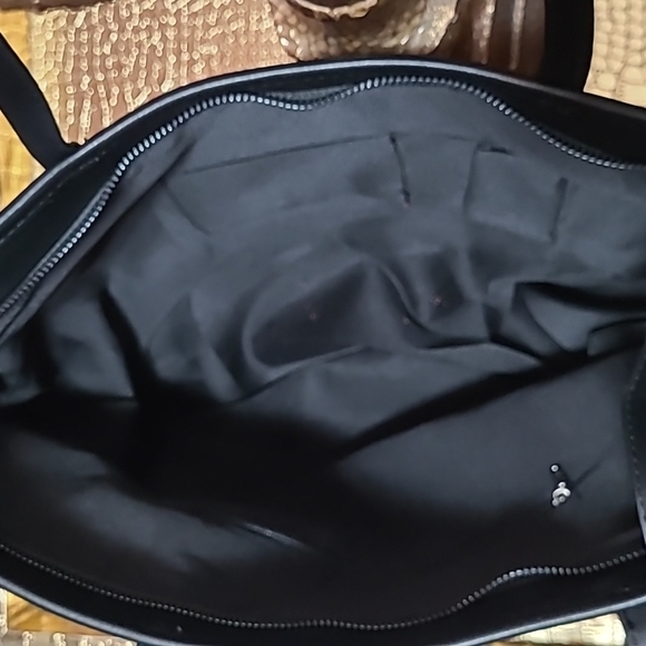 Faux suede brown and black Leopard print tote, mid sized - Picture 6 of 8